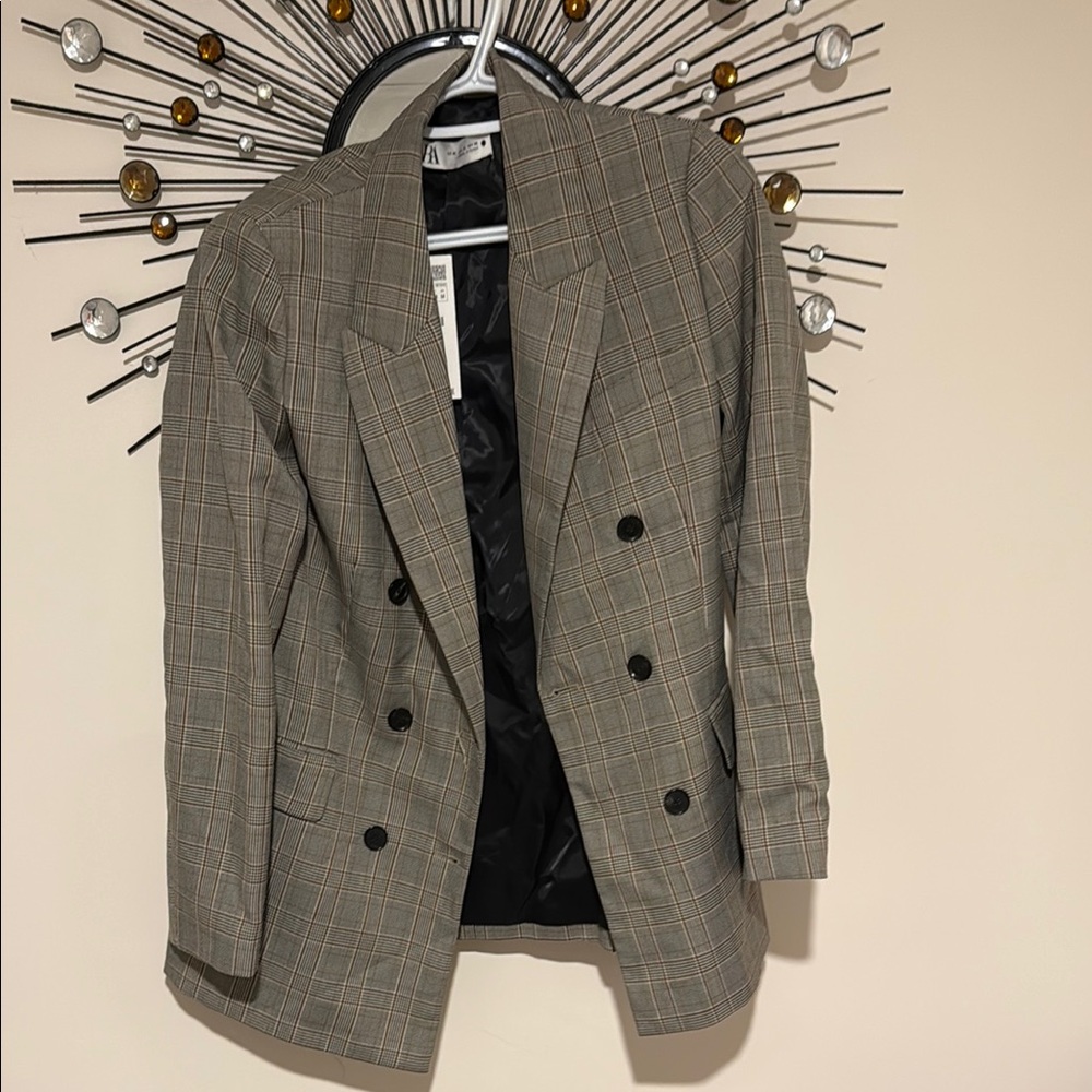Zara Black and Gray Sport Coat Modern Fit